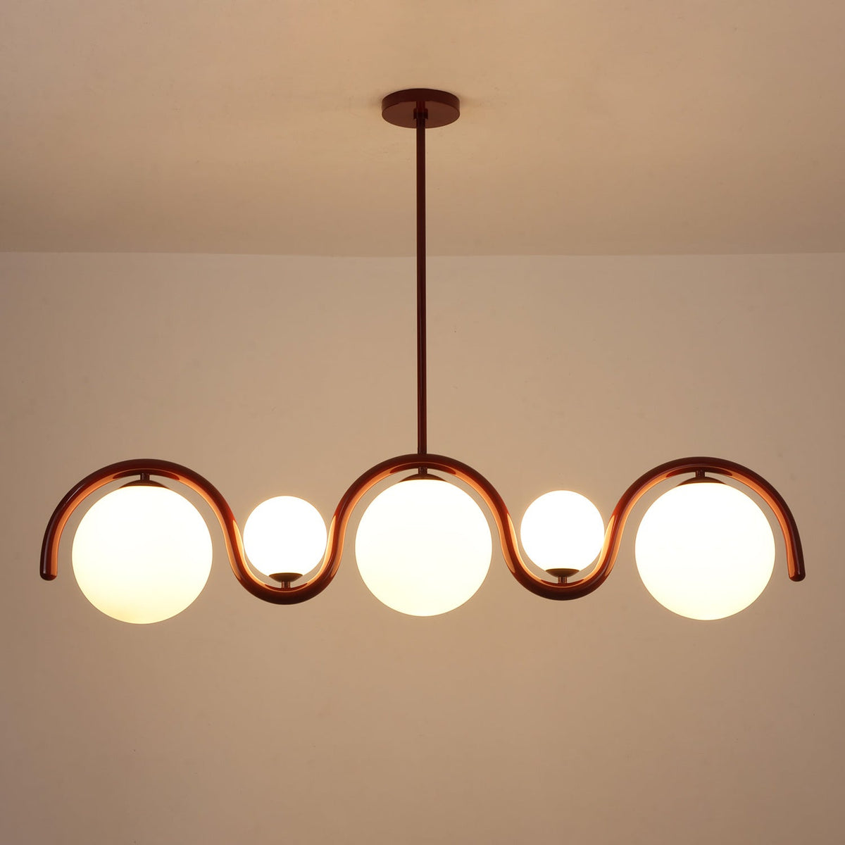Ashcombe Opal Glass Linear Chandelier