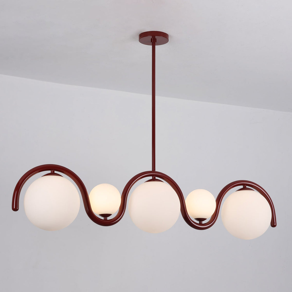 Ashcombe Opal Glass Linear Chandelier
