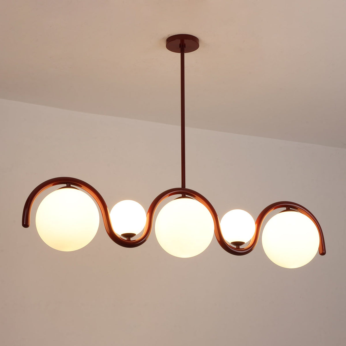 Ashcombe Opal Glass Linear Chandelier