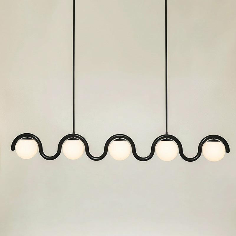 Ashcombe Opal Glass Linear Chandelier