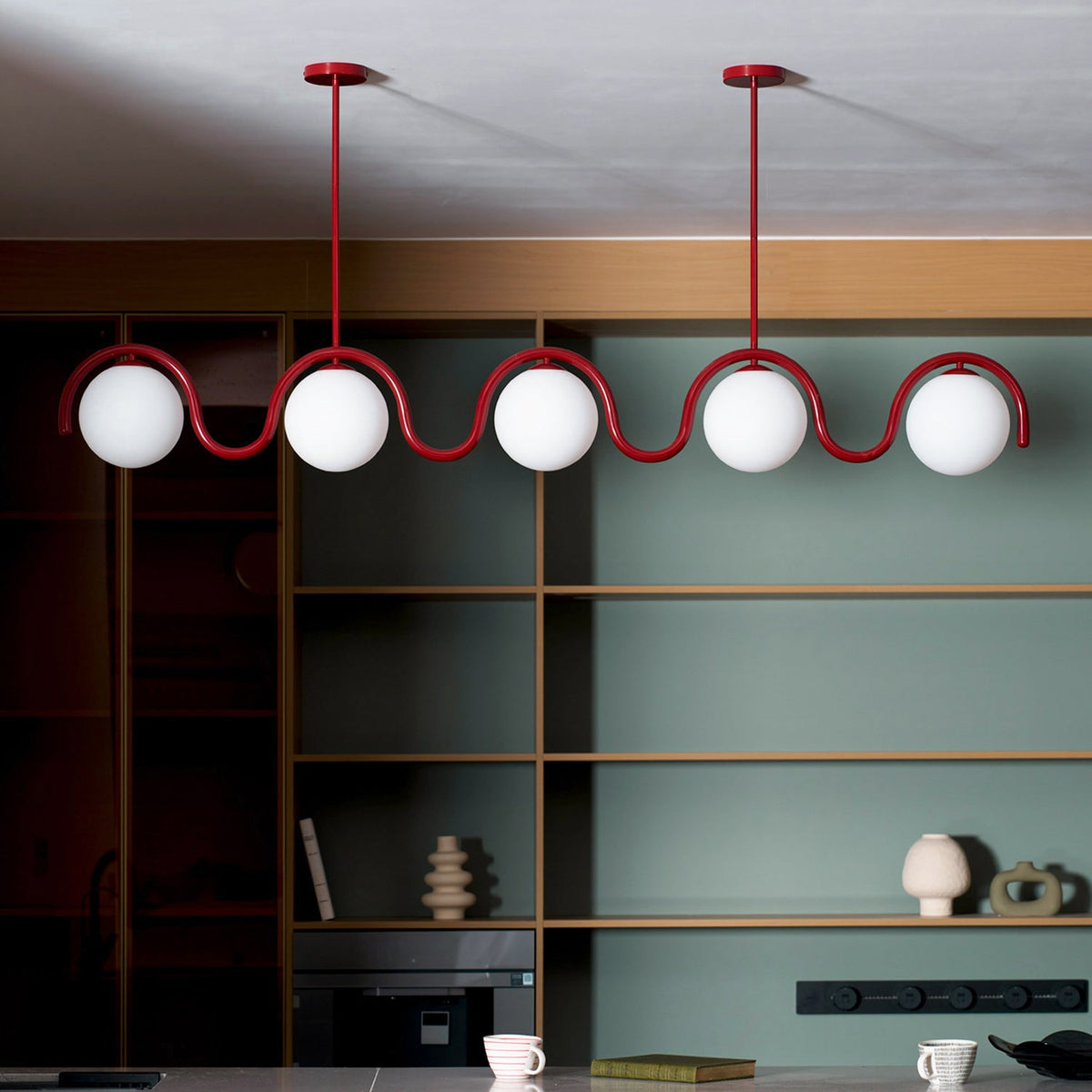 Ashcombe Opal Glass Linear Chandelier