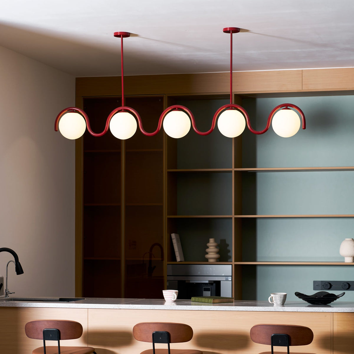 Ashcombe Opal Glass Linear Chandelier