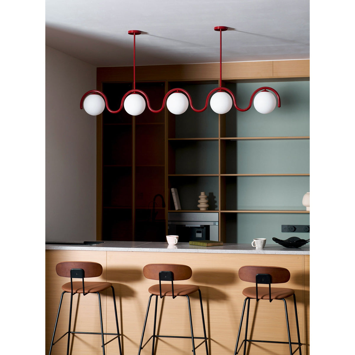 Ashcombe Opal Glass Linear Chandelier