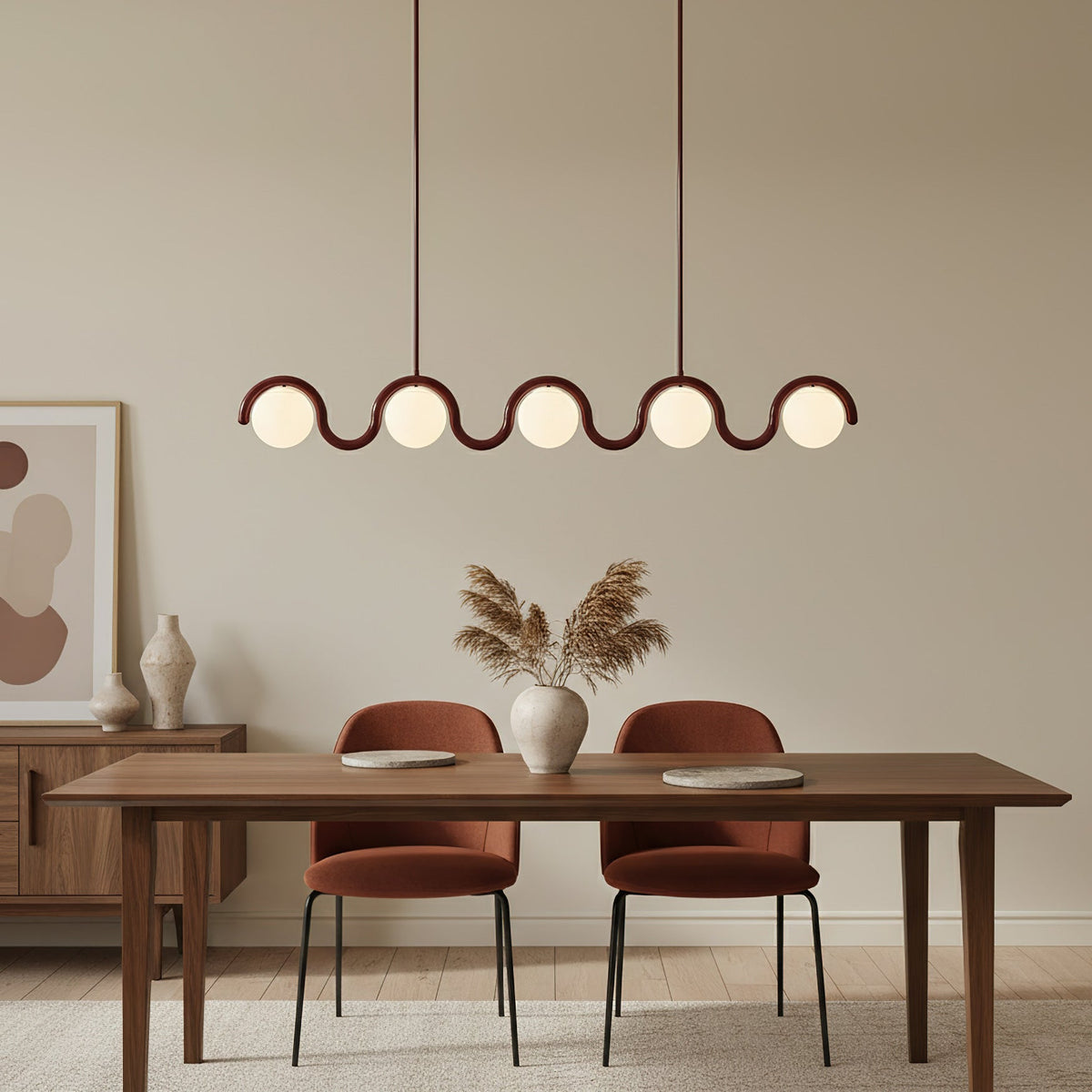 Ashcombe Opal Glass Linear Chandelier