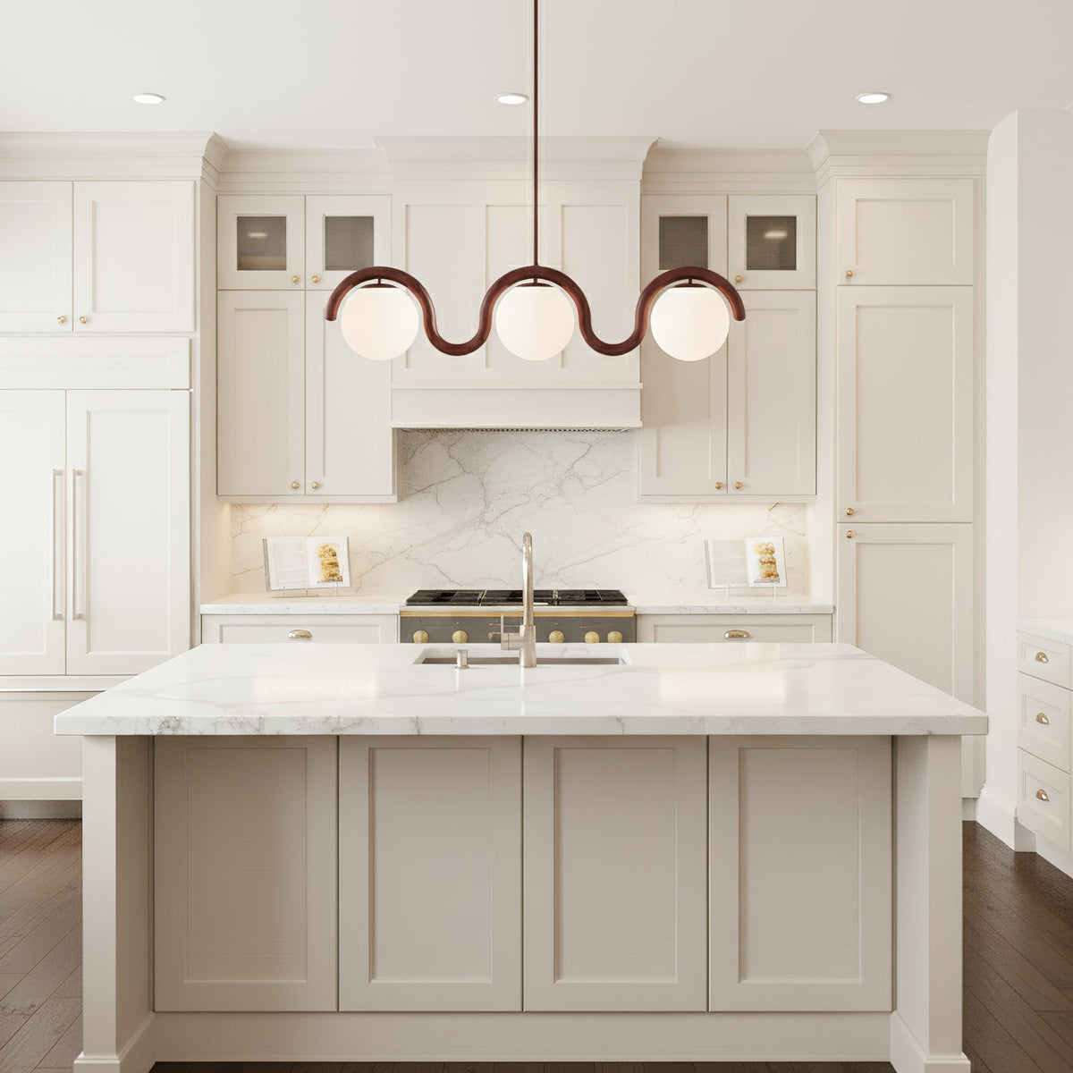 Ashcombe Opal Glass Linear Chandelier