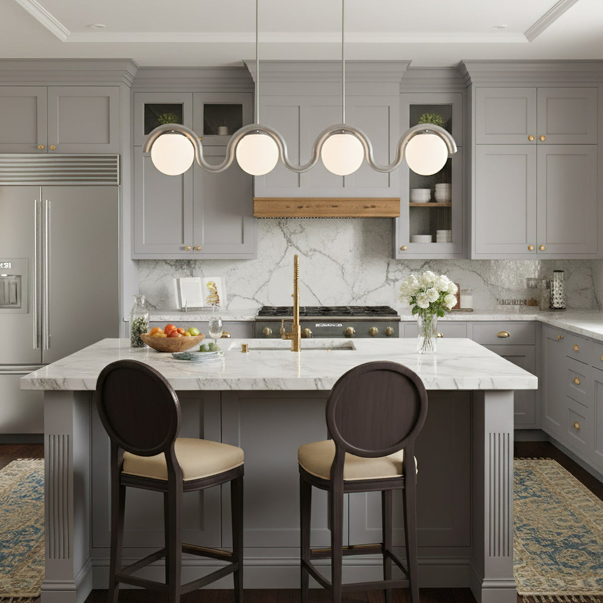 Ashcombe Opal Glass Linear Chandelier