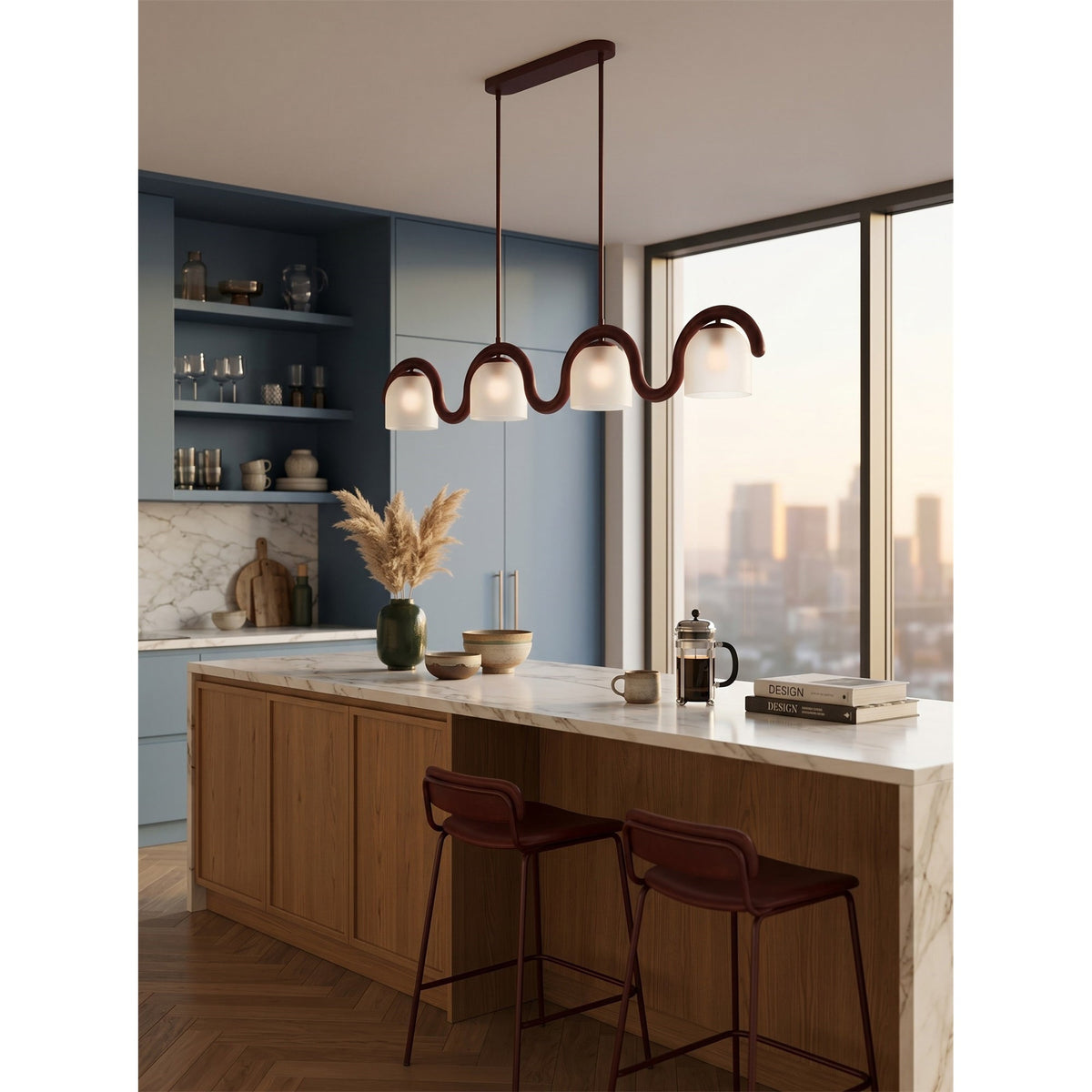 Lenox Linear Glass Chandelier