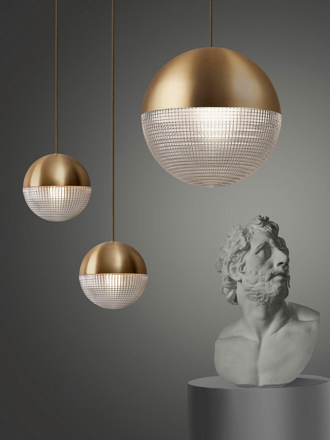 Kevelo Pendant Lamp Brass Glass Modern
