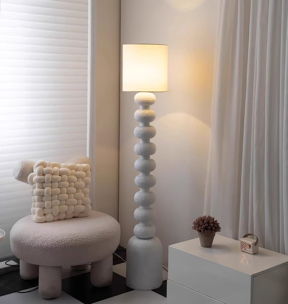 Khev Modern Fabric Floor Lamp