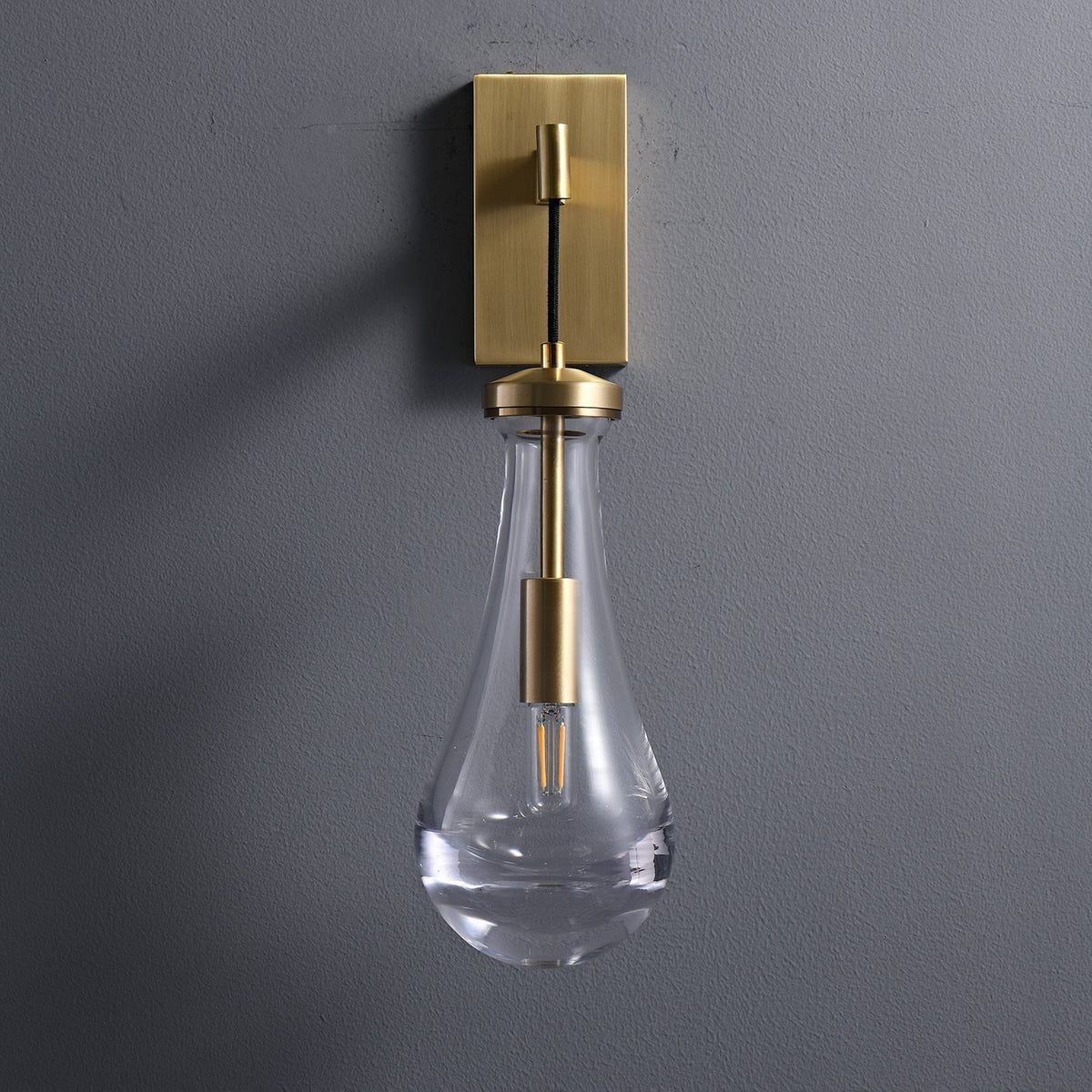 Lyshaos Modern Minimalist Brass Glass Wall Lamp