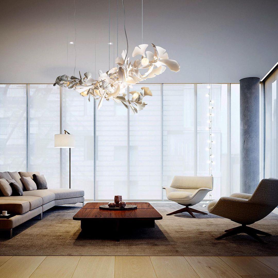 Ayla Chandelier Gingko Petal Ceramic
