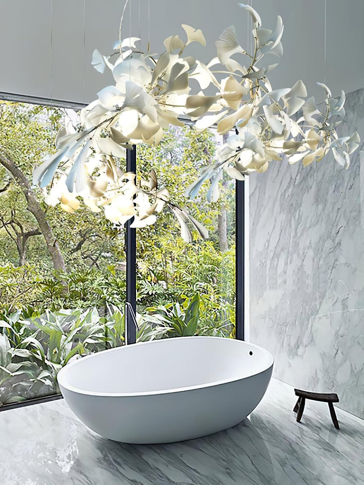 Ayla Chandelier Gingko Petal Ceramic