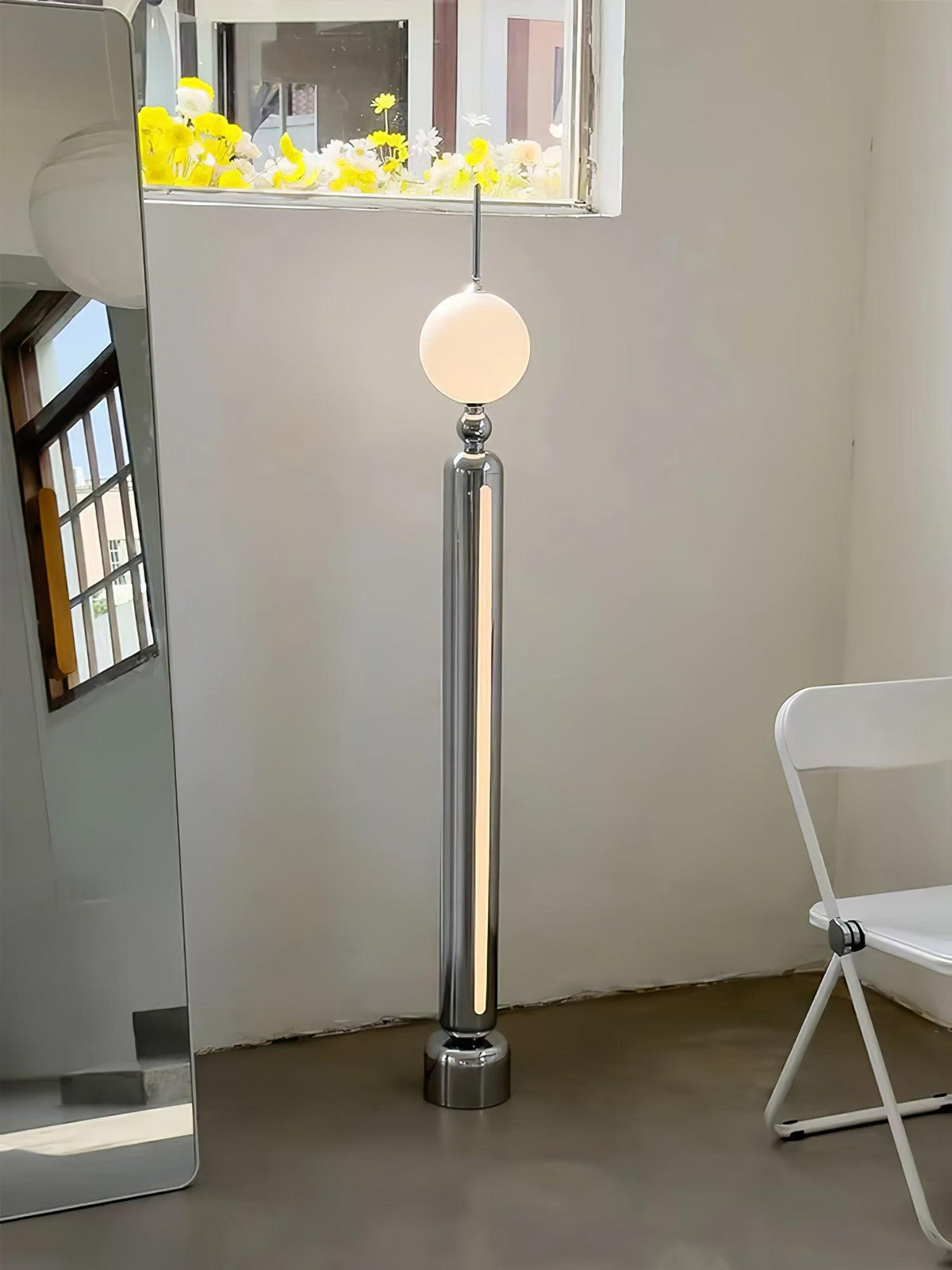 Ardinielle Futuristic Stainless Steel Floor Lamp