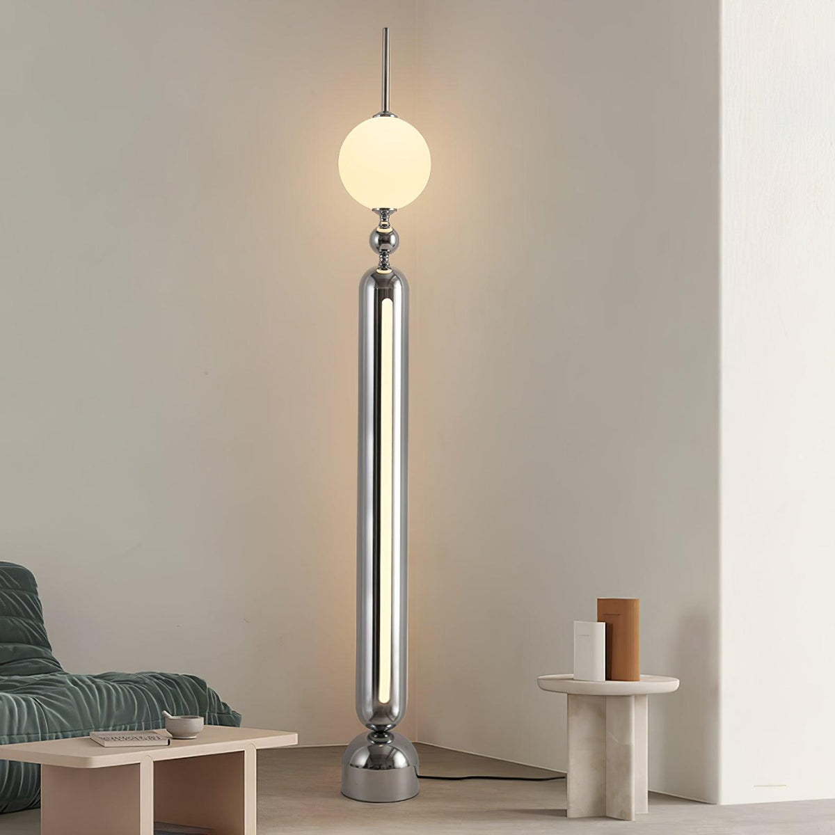 Ardinielle Futuristic Stainless Steel Floor Lamp