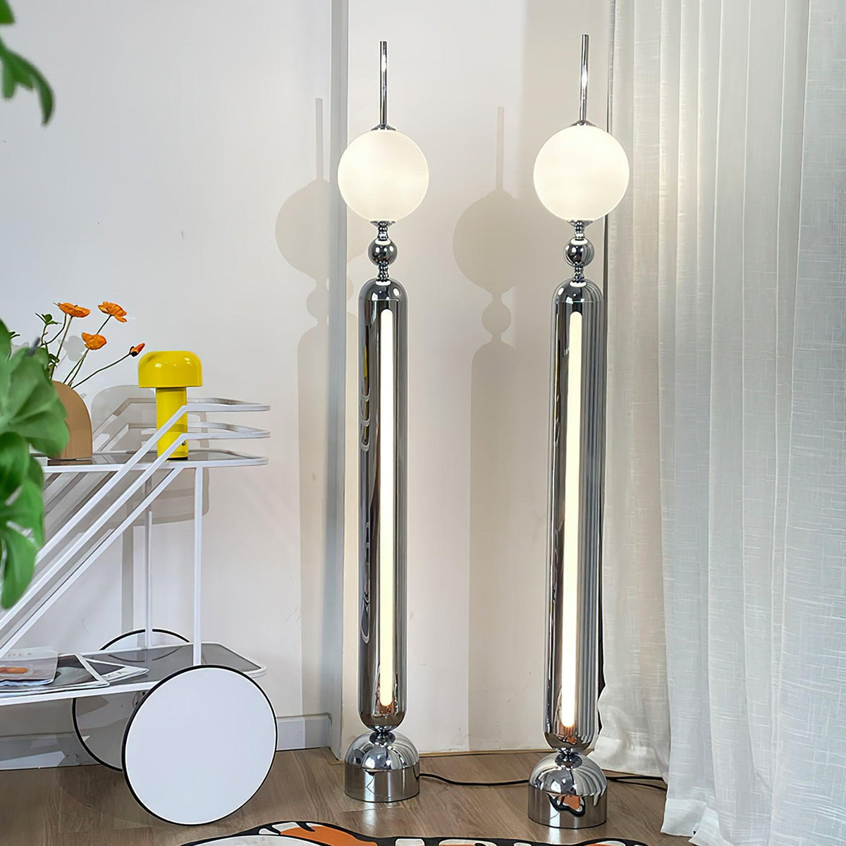 Ardinielle Futuristic Stainless Steel Floor Lamp