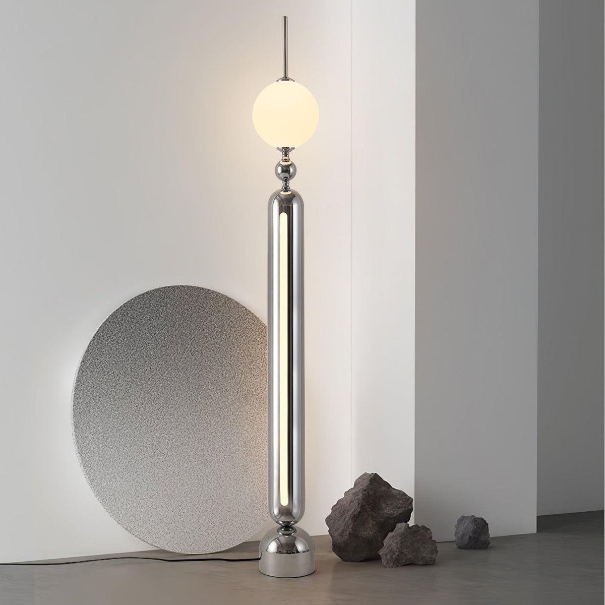 Ardinielle Futuristic Stainless Steel Floor Lamp