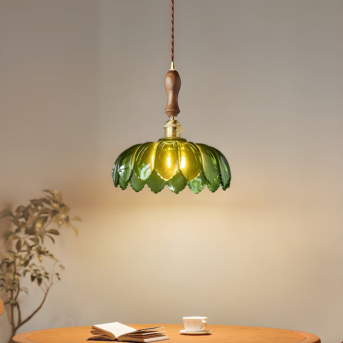 Fioracn Wood Light Luxury Pendant Lamp