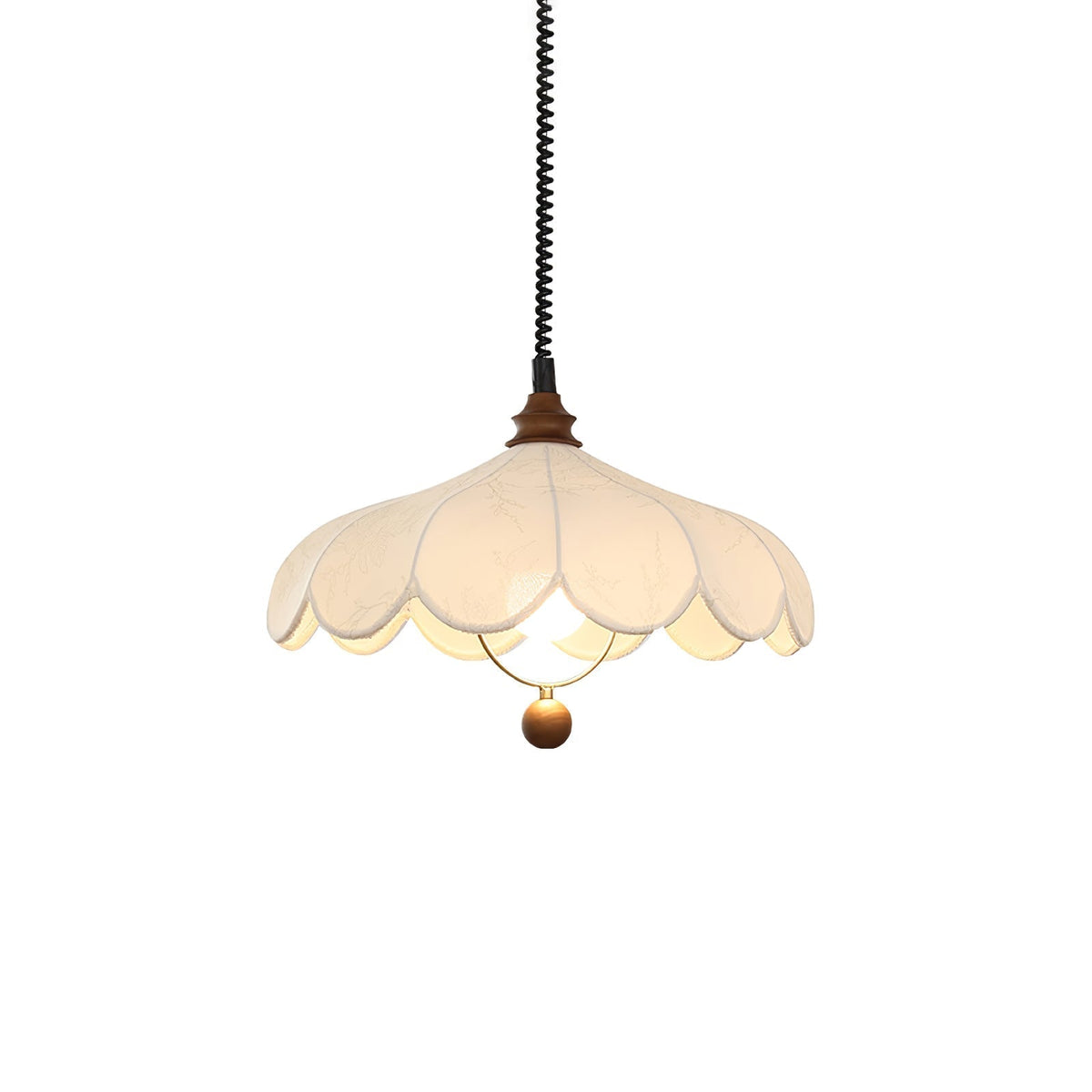Solarn Fabric & Wood Pendant Lamp
