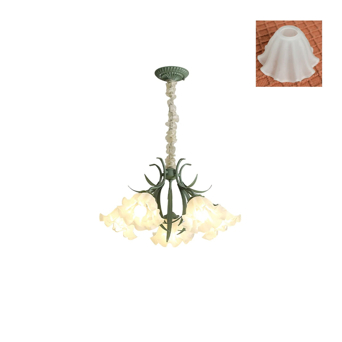 Evren Chandelier Flower with Petals and Leaves