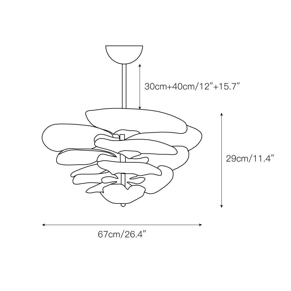 Giby Lotus Leaf Layered Glass Chandelier