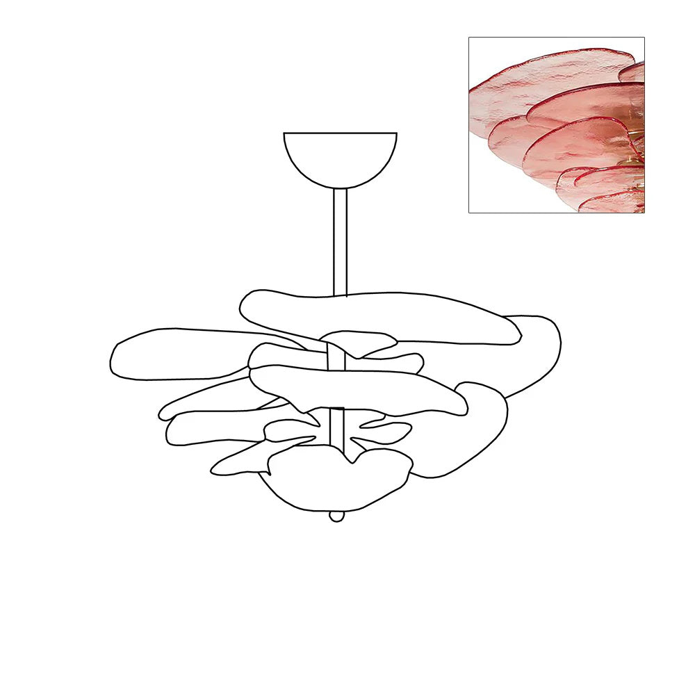 Giby Lotus Leaf Layered Glass Chandelier