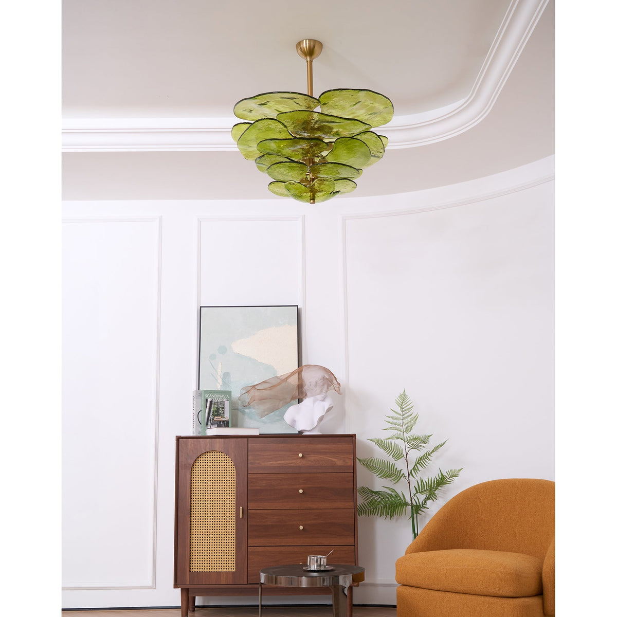 Giby Lotus Leaf Layered Glass Chandelier