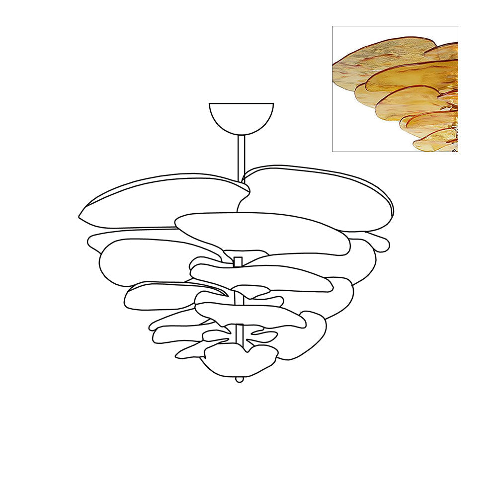 Giby Lotus Leaf Layered Glass Chandelier