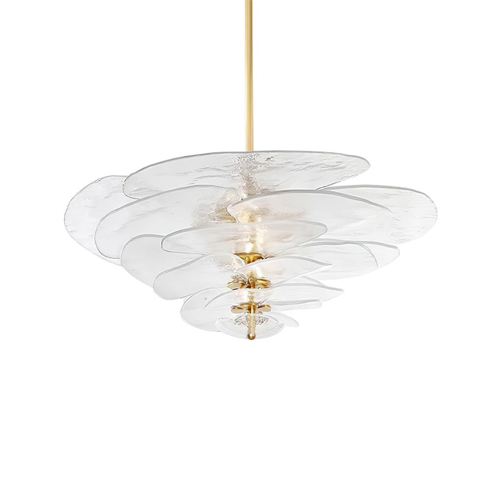Giby Lotus Leaf Layered Glass Chandelier