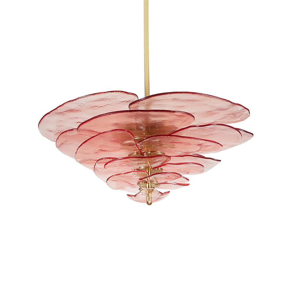 Giby Lotus Leaf Layered Glass Chandelier