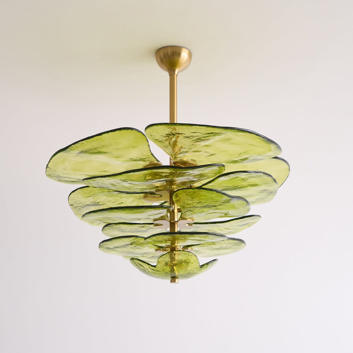 Giby Lotus Leaf Layered Glass Chandelier