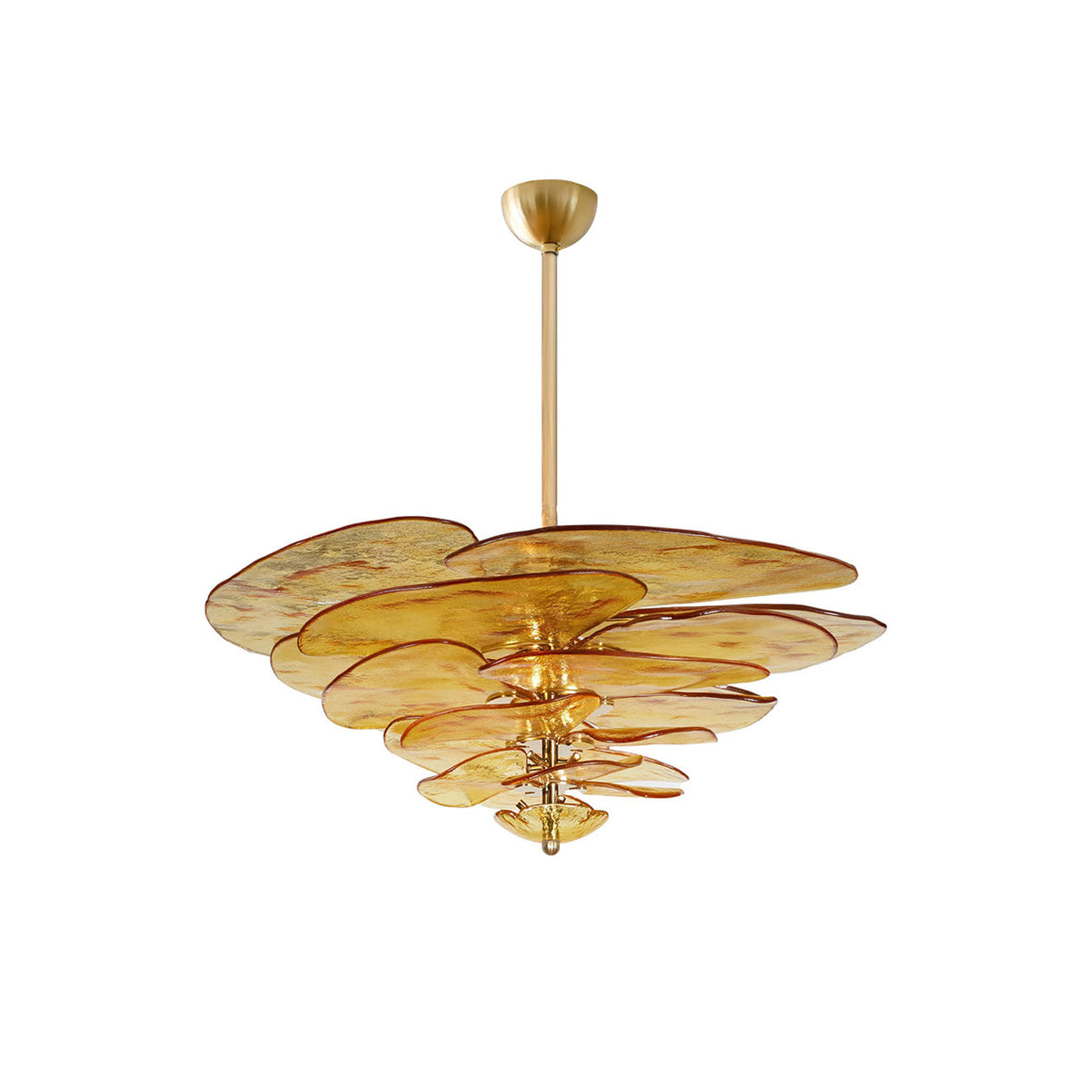 Giby Lotus Leaf Layered Glass Chandelier