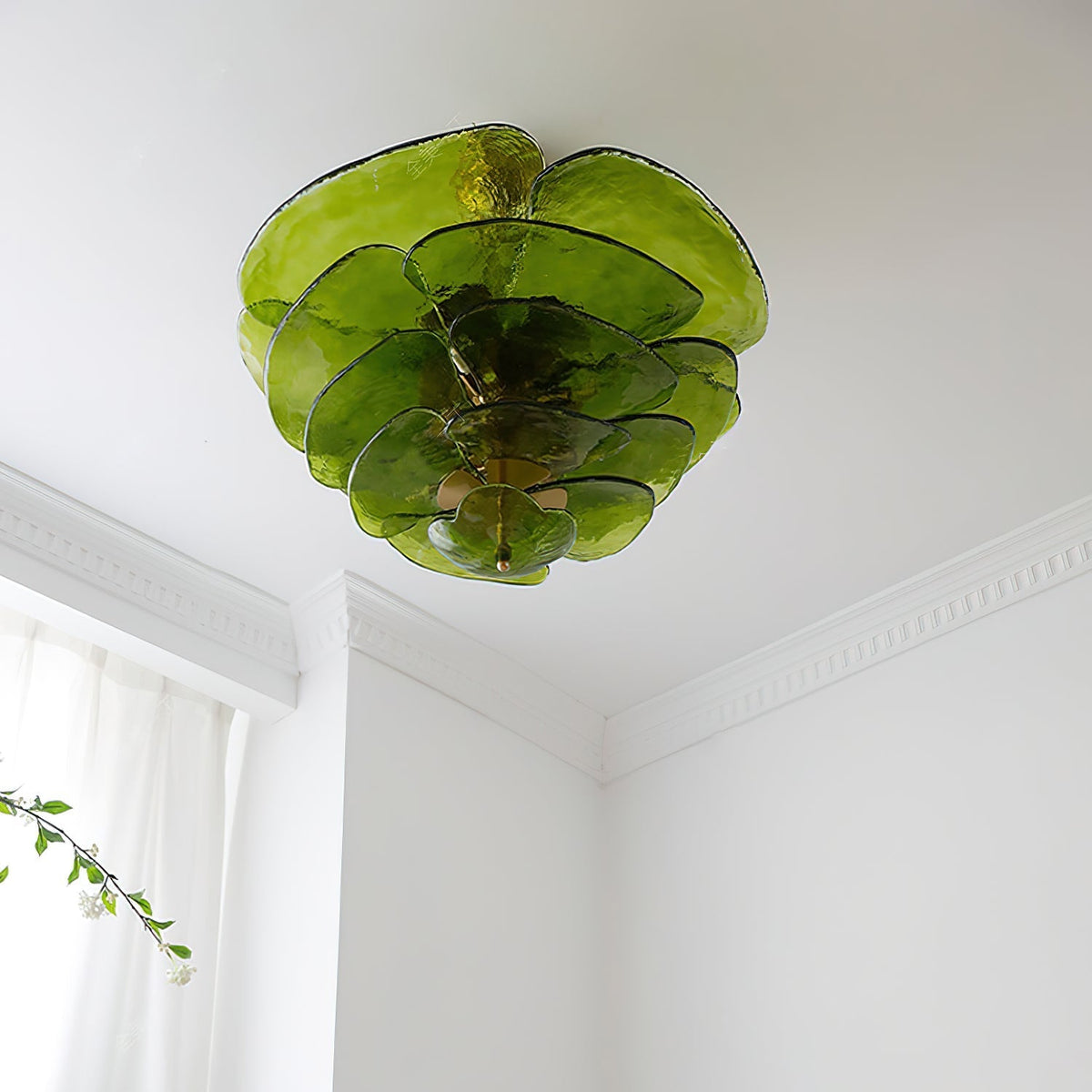 Giby Lotus Leaf Layered Glass Chandelier