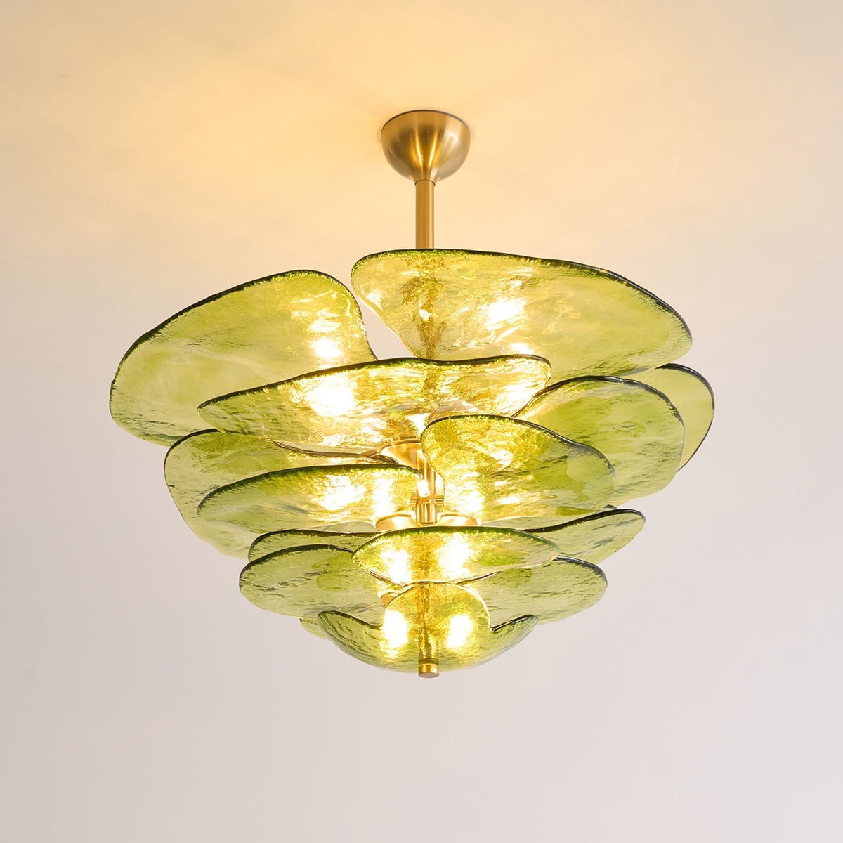Giby Lotus Leaf Layered Glass Chandelier