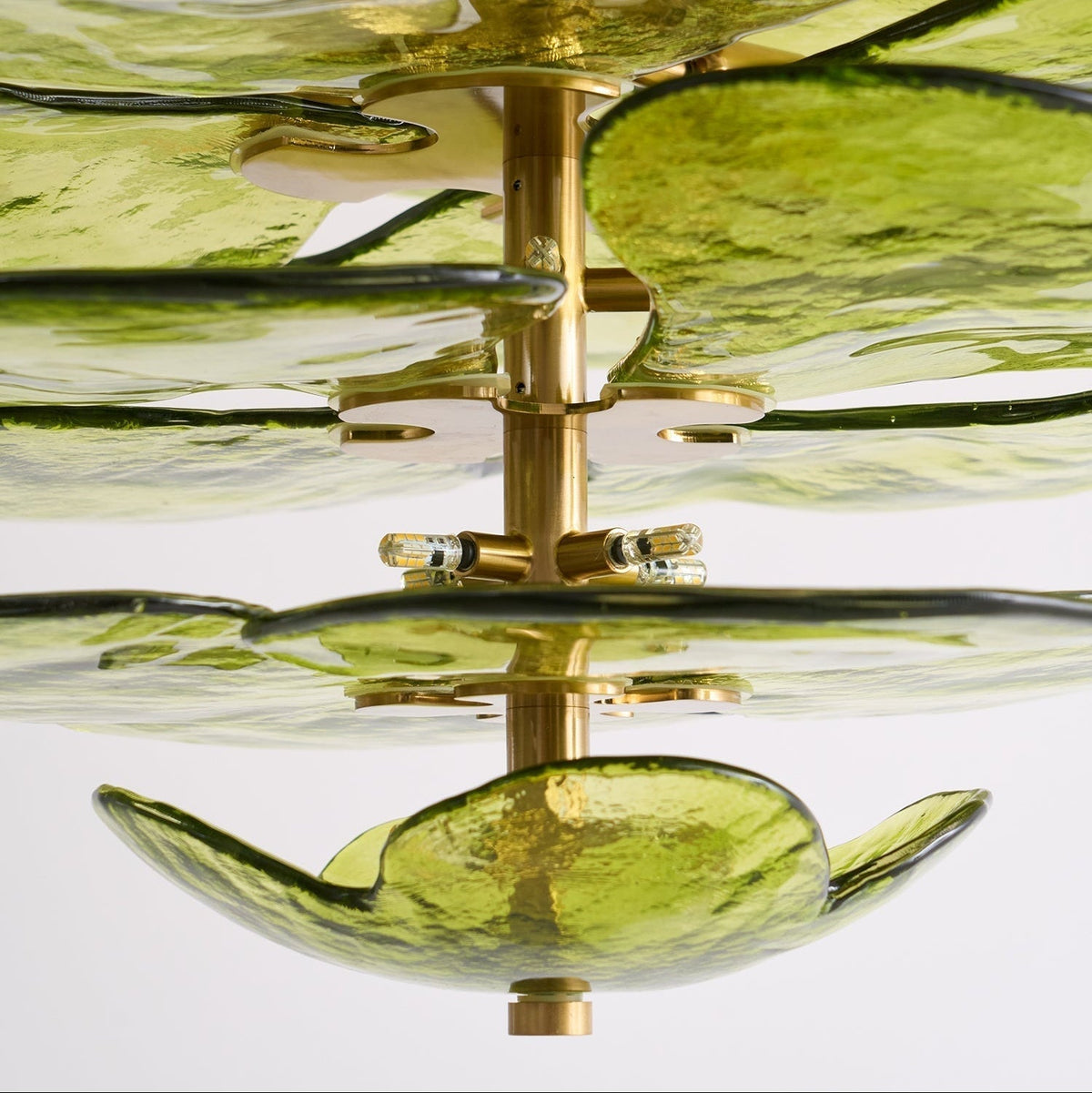 Valentina Lotus Leaf Layered Glass Chandelier