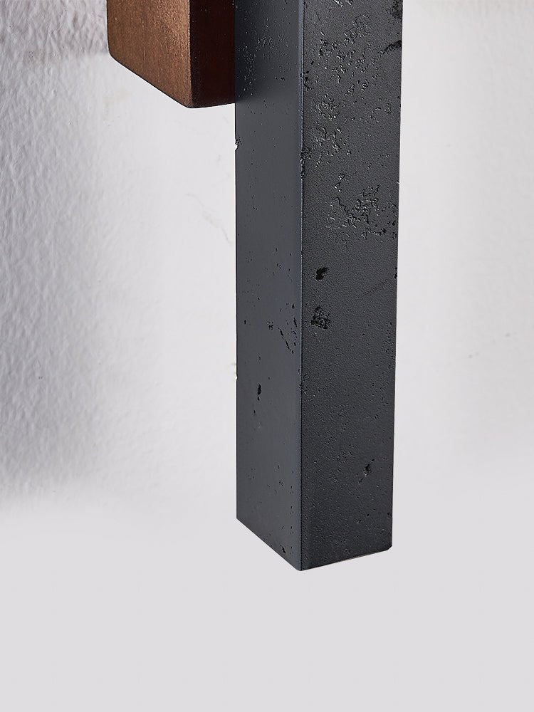Juna Slim Black Travertine Linear Wall Lamp