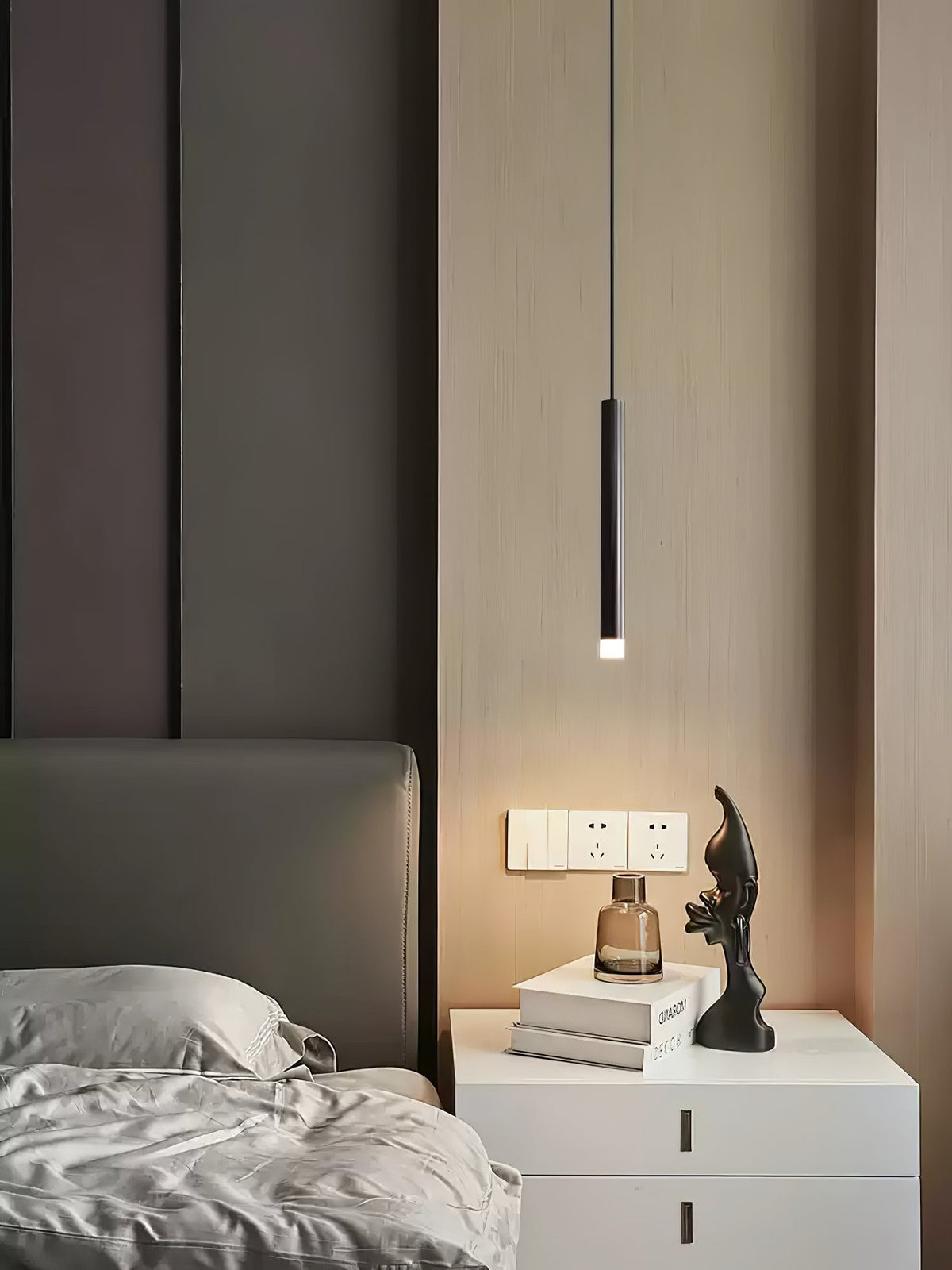 Cetheel Modern Minimalist Brass Plastic Pendant Light