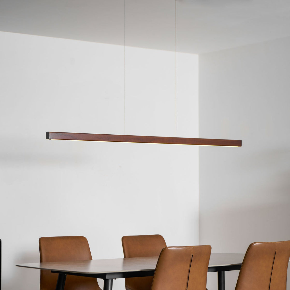 Weda Linear Wooden Pendant Light