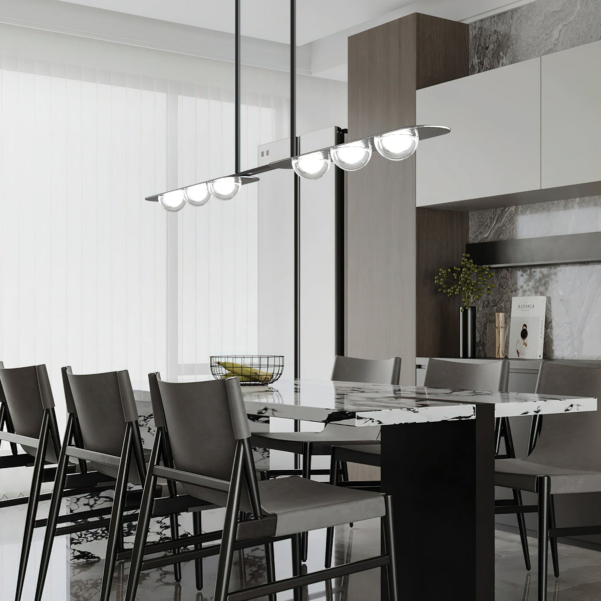 Liorerelle Pendant Lamp Linear Glass Minimalist