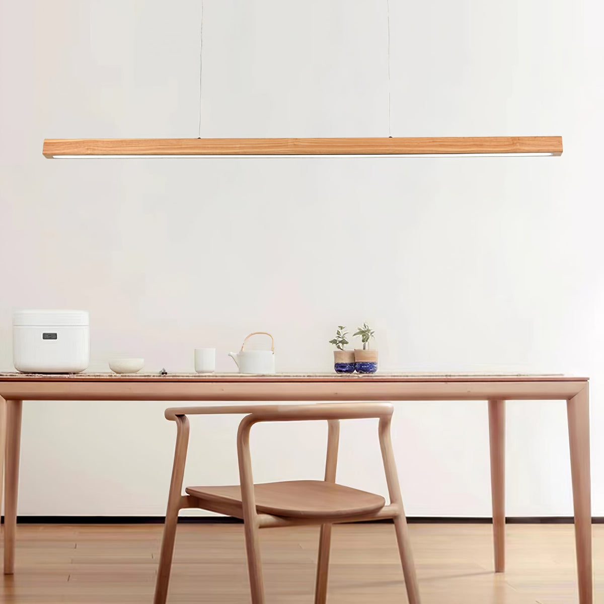 Weda Linear Wooden Pendant Light