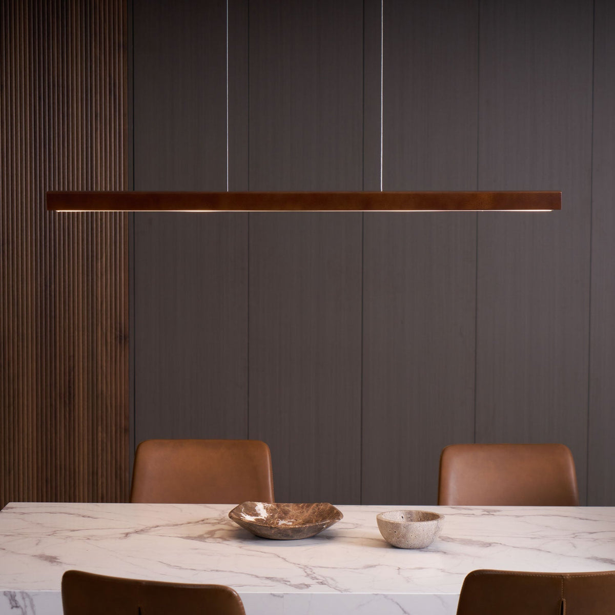 Weda Linear Wooden Pendant Light