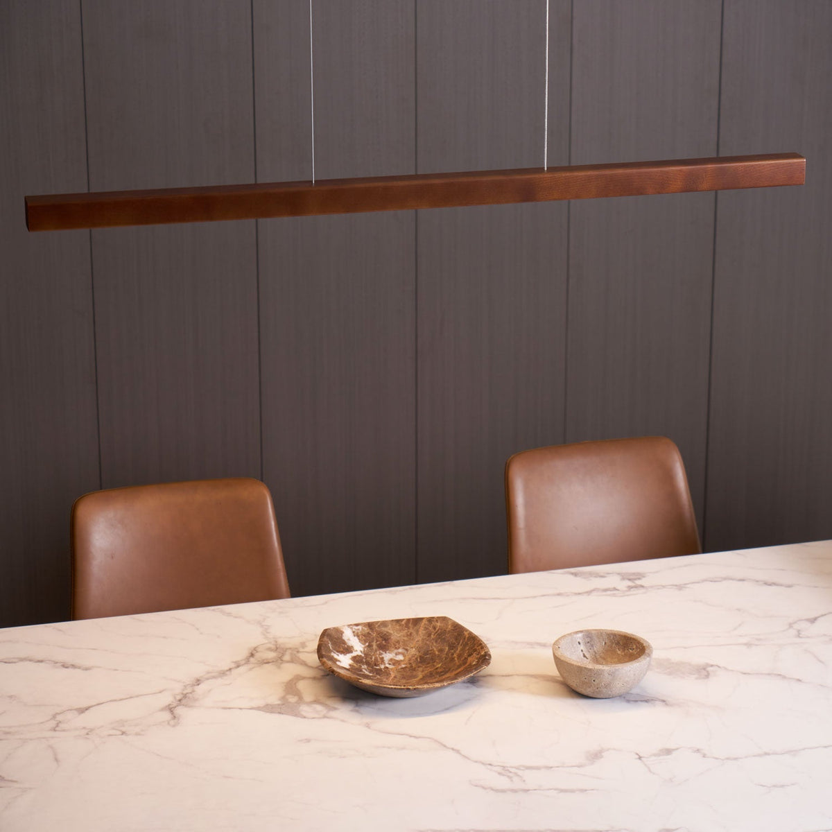 Weda Linear Wooden Pendant Light