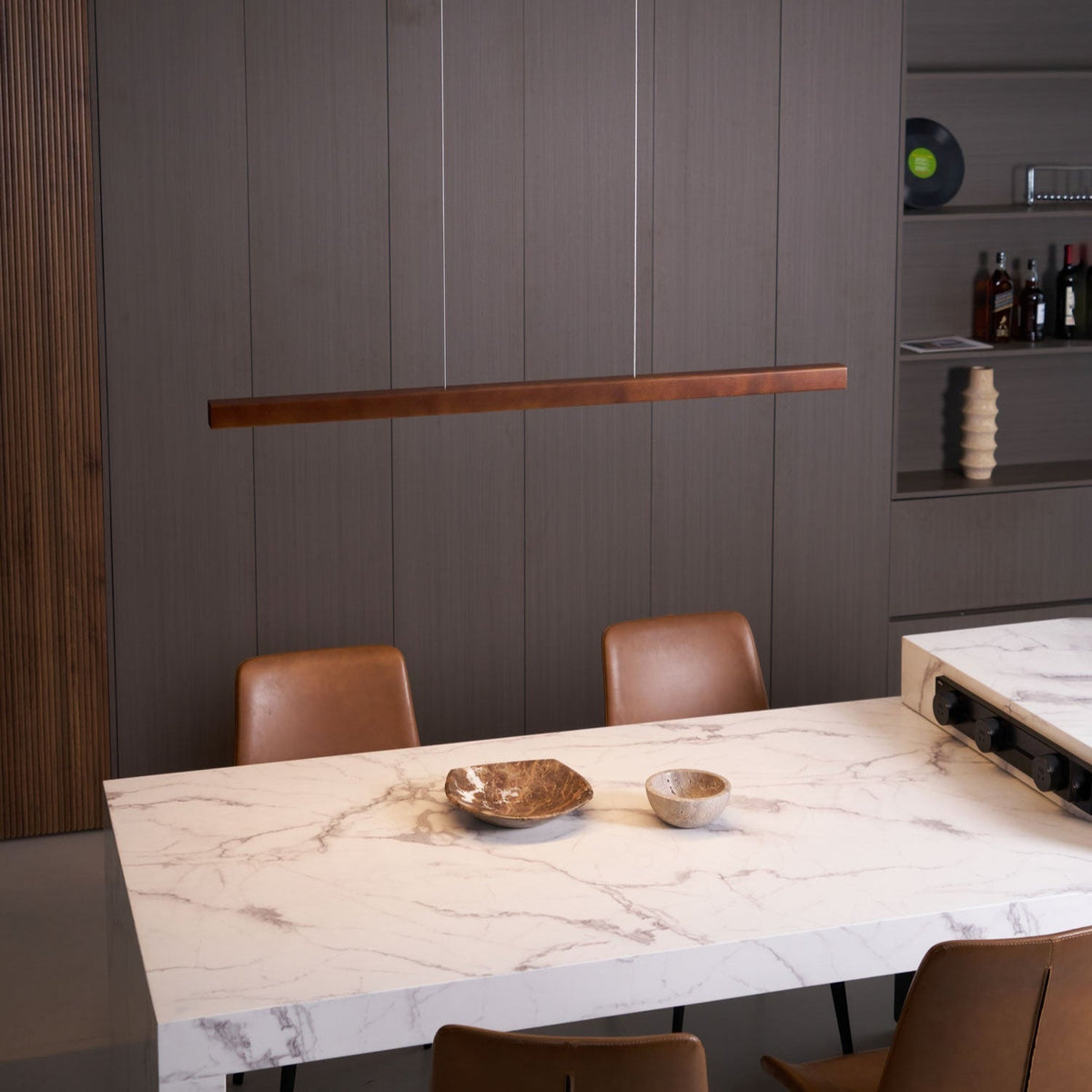 Weda Linear Wooden Pendant Light