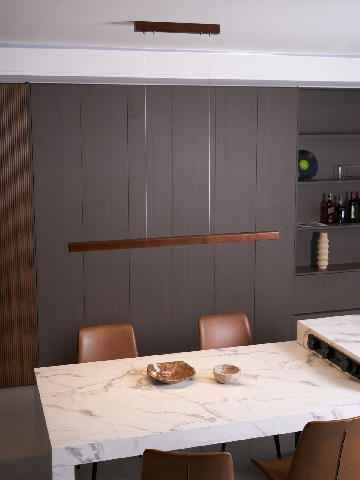 Rinalina Linear Minimalist Wood Pendant Light