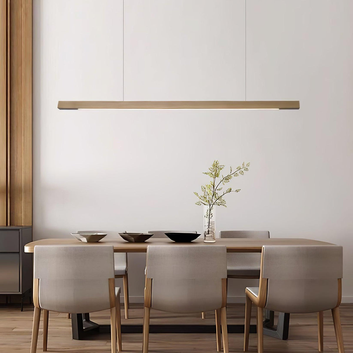 Weda Linear Wooden Pendant Light