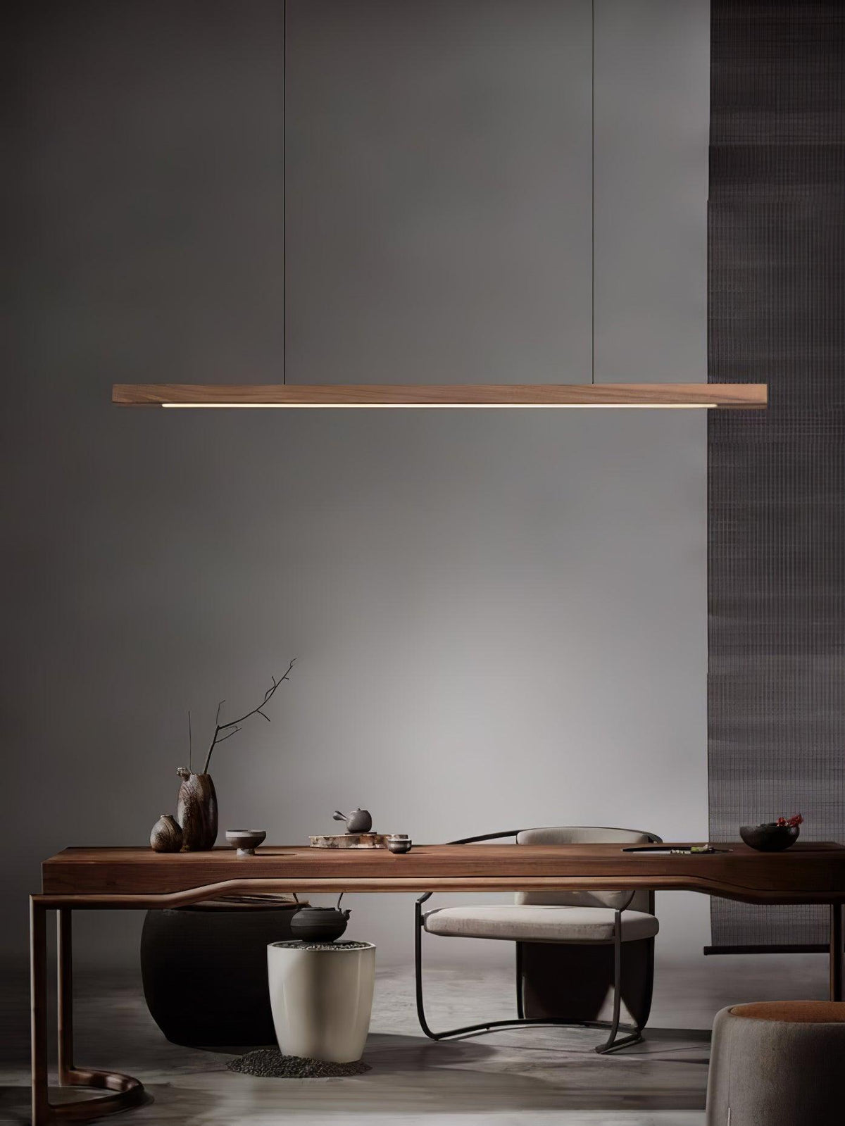 Weda Linear Wooden Pendant Light