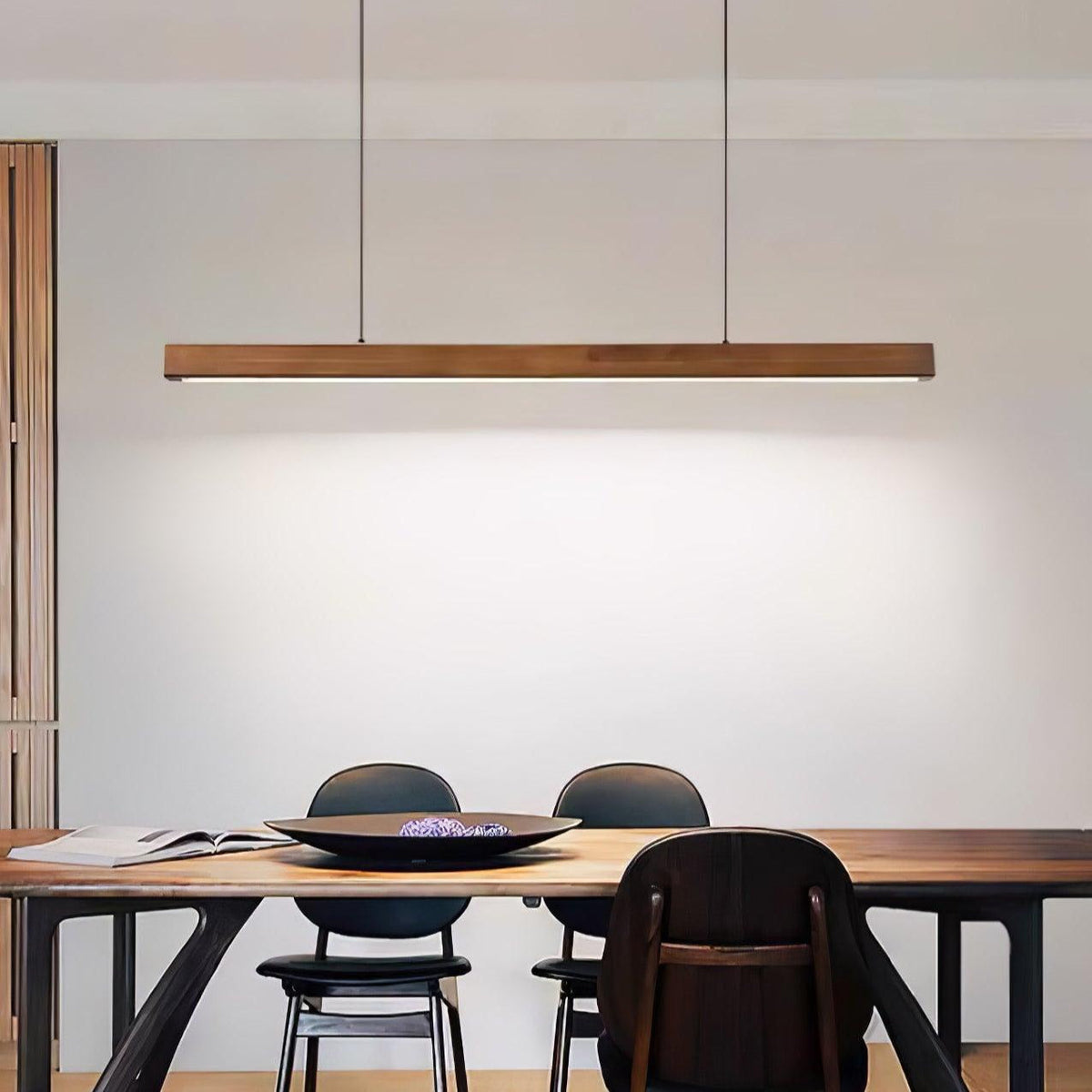 Weda Linear Wooden Pendant Light