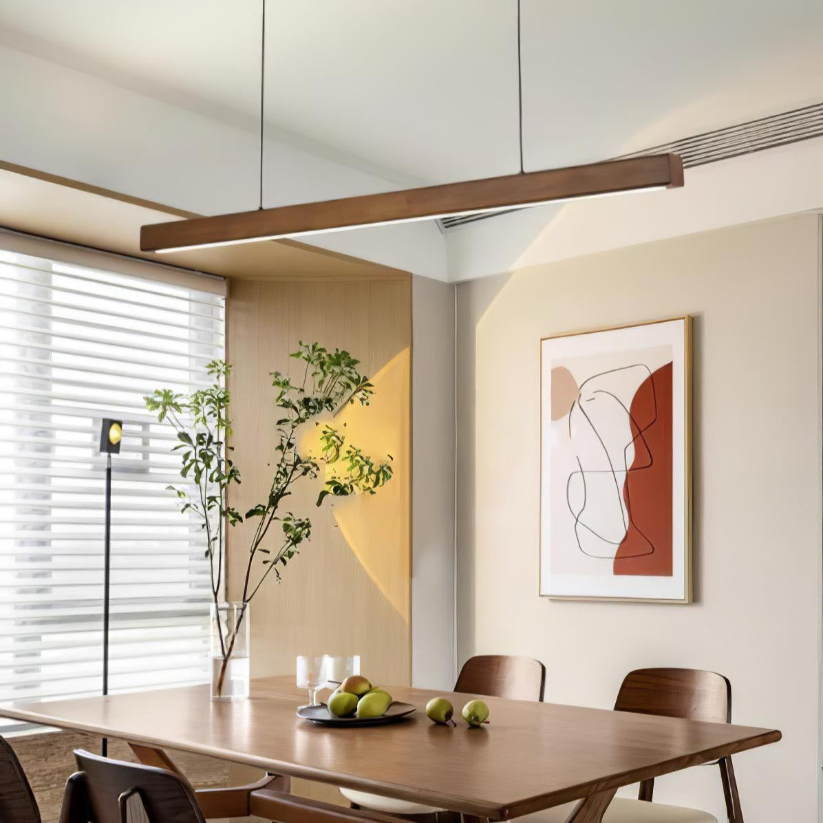 Weda Linear Wooden Pendant Light