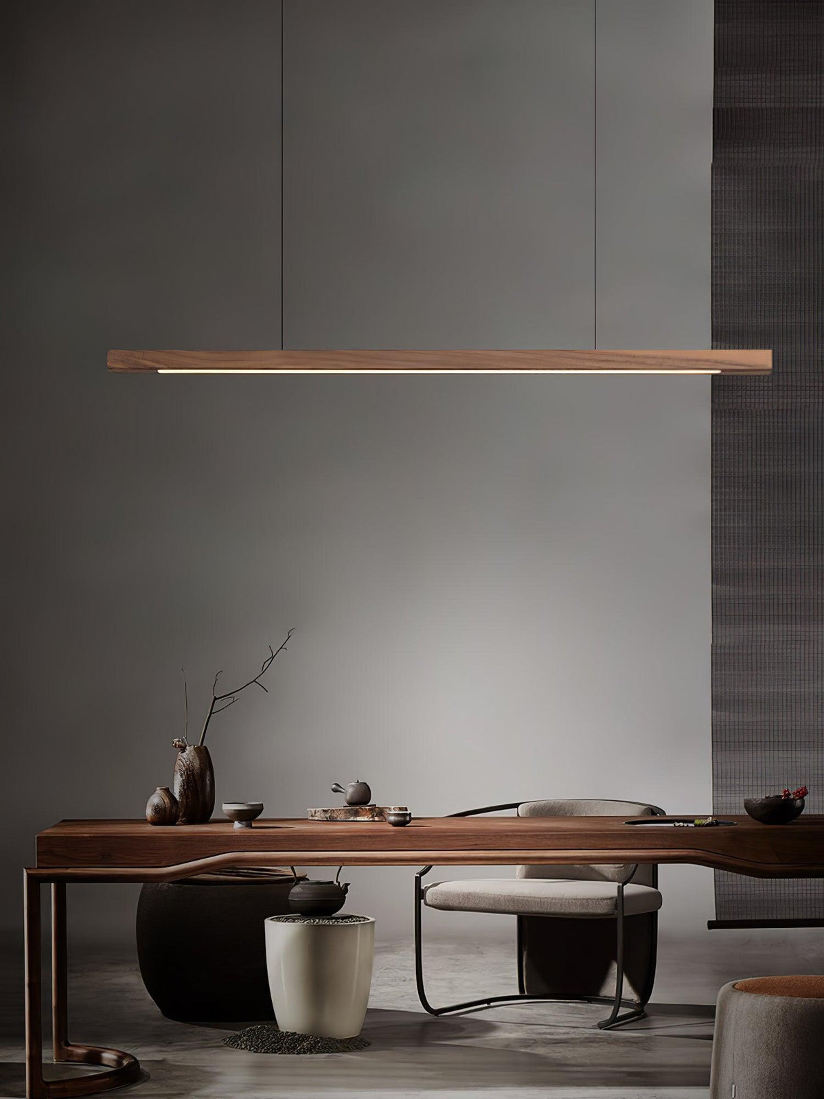 Weda Linear Wooden Pendant Light