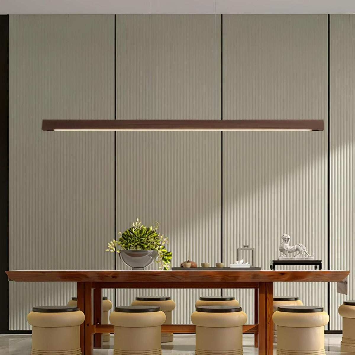 Weda Linear Wooden Pendant Light