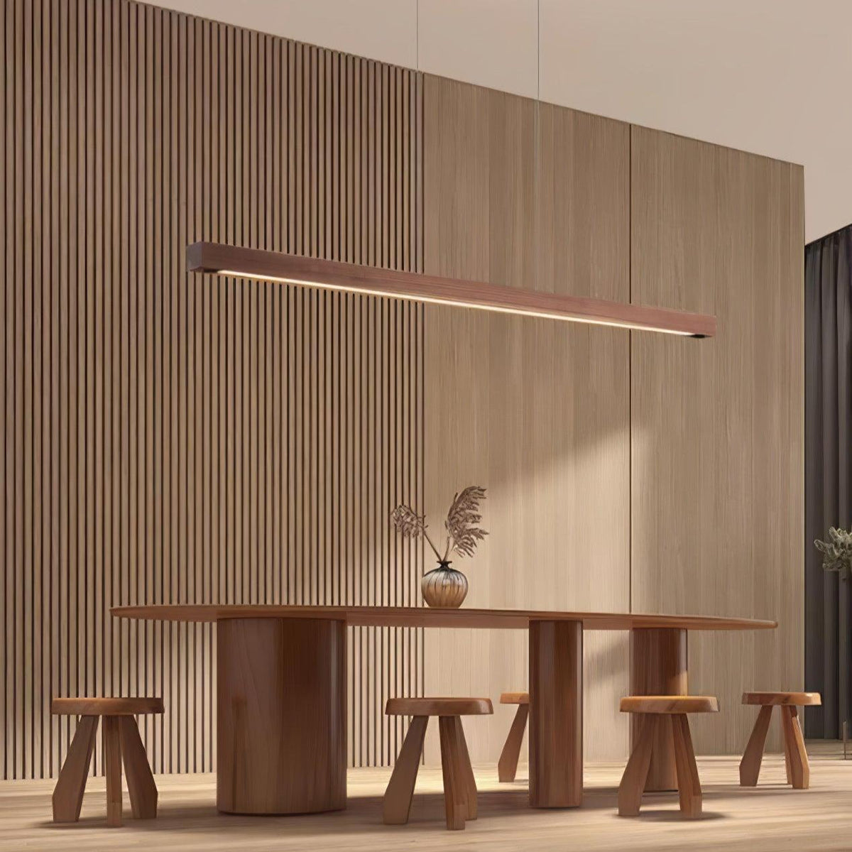 Weda Linear Wooden Pendant Light